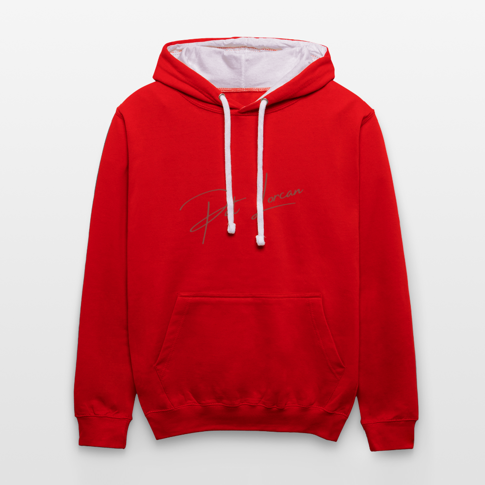 Pat Lorcan's Contrast Colour Hoodie - red/white