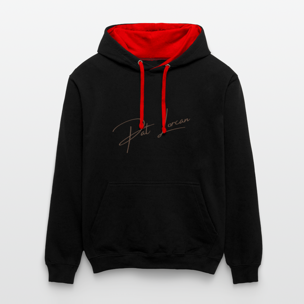 Pat Lorcan's Contrast Colour Hoodie - black/red