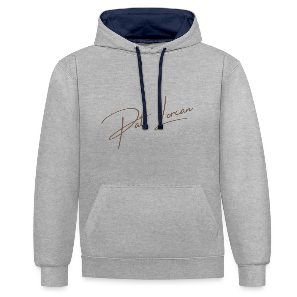 Pat Lorcan's Contrast Colour Hoodie - heather grey/navy