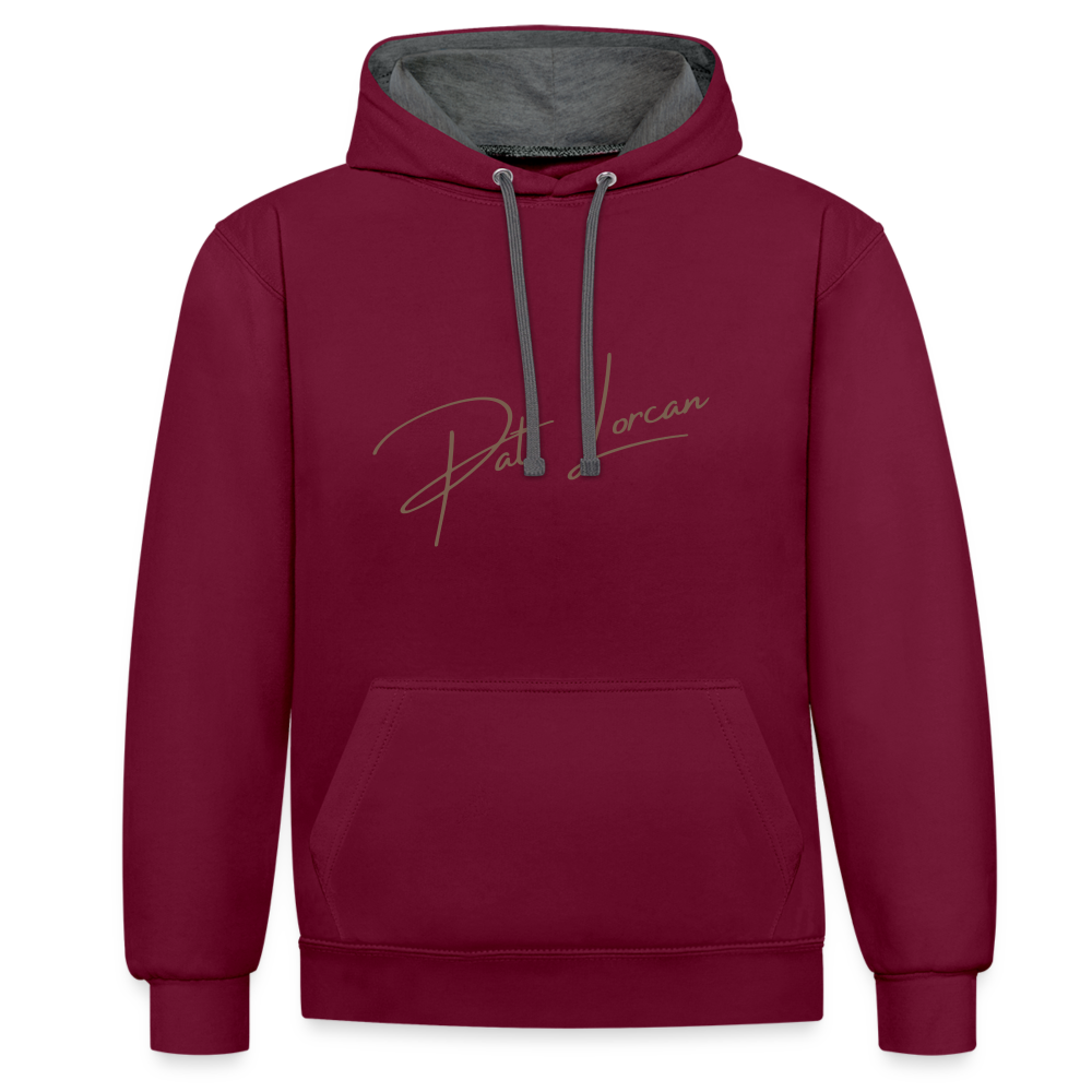 Pat Lorcan's Contrast Colour Hoodie - burgundy/charcoal