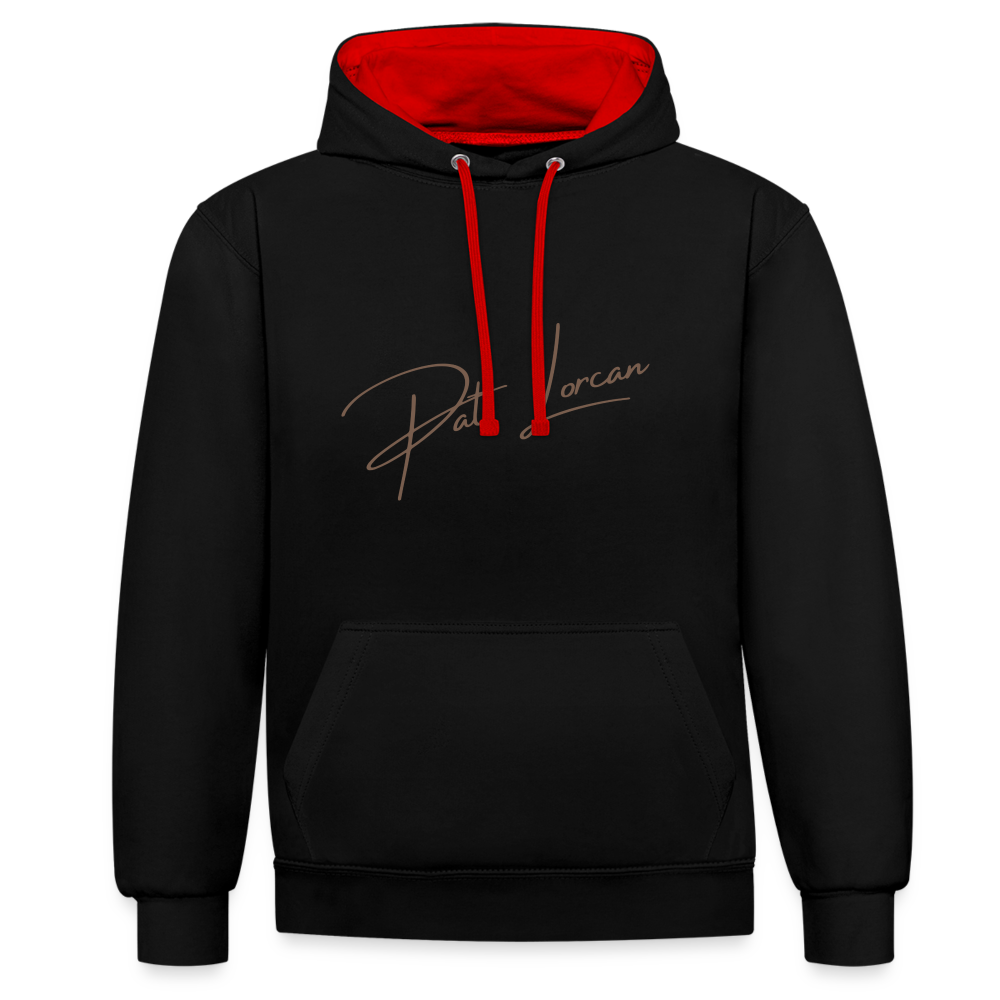 Pat Lorcan's Contrast Colour Hoodie - black/red