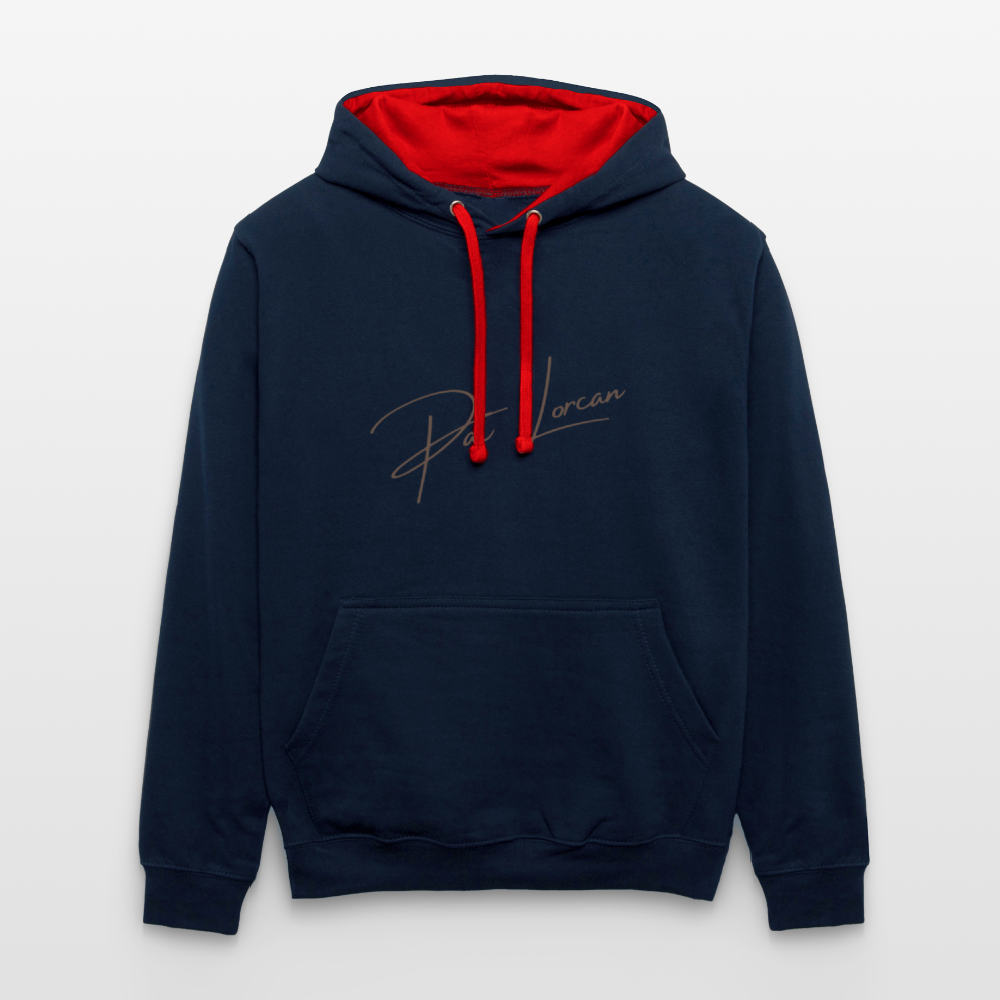 Pat Lorcan's Contrast Colour Hoodie - navy/red